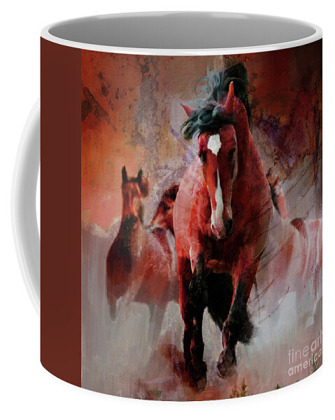 Horses Coffee Mug featuring the painting Wild stubbs by Gull G