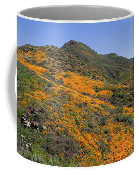 Poppies Coffee Mug featuring the photograph Wildflower Panoramic by Cliff Wassmann