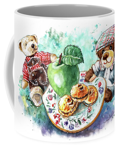 Travel Coffee Mug featuring the painting Wilfra Cakes For Truffle McFurry And Bua by Miki De Goodaboom