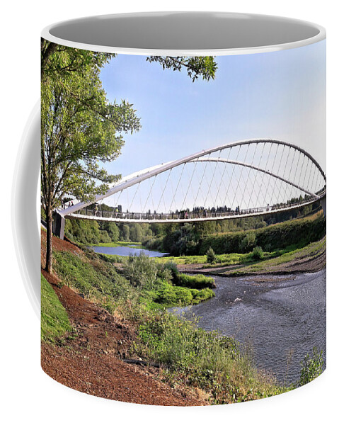 Oregon Coffee Mug featuring the photograph Willamette Pedestrian Bridge by Lora Fisher