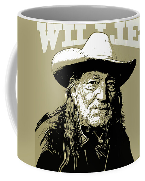 Willie Nelson Coffee Mug featuring the mixed media Willie by Greg Joens
