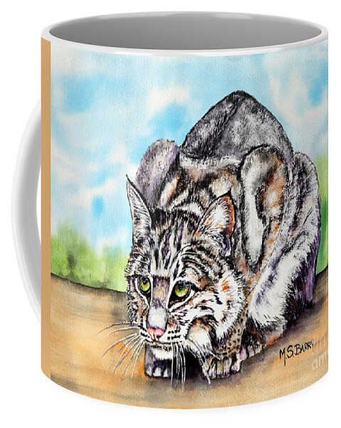 Bobcat Coffee Mug featuring the painting Willow by Maria Barry