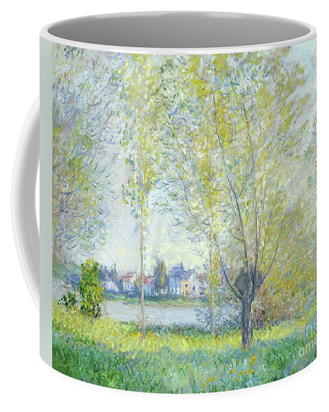Willows At Vetheuil Coffee Mug featuring the painting Willows at Vetheuil, 1880 by Claude Monet