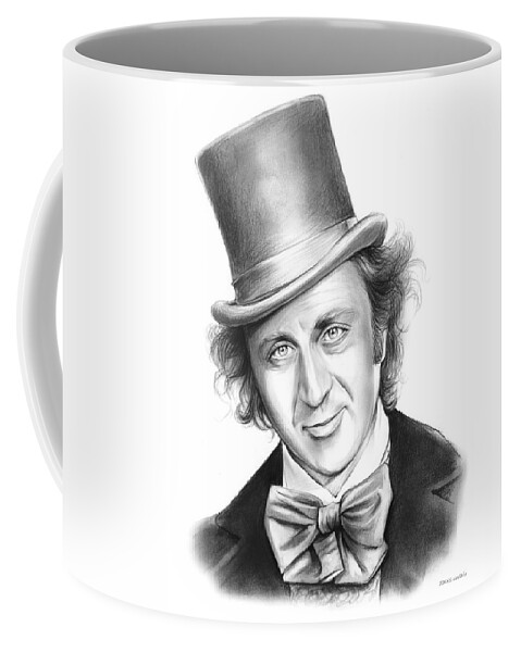 Willy Wonka Coffee Mug featuring the drawing Willy Wonka by Greg Joens