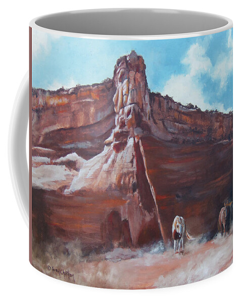 Wind Horse Canyon Prints Coffee Mug featuring the painting Wind Horse Canyon by Karen Kennedy Chatham