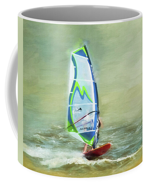 Wind Coffee Mug featuring the photograph Wind Surfing by Cathy Kovarik
