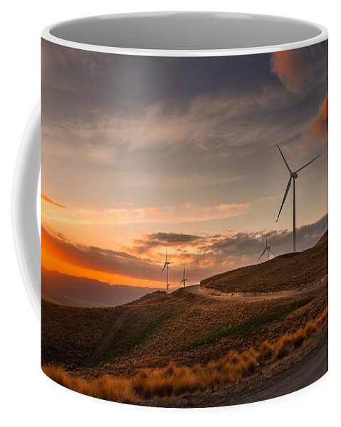 Wind Turbine Coffee Mug featuring the digital art Wind Turbine by Maye Loeser