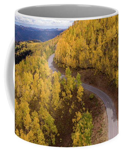 Fall Coffee Mug featuring the photograph Winding through Fall by Wesley Aston