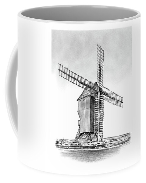 Windmill Coffee Mug featuring the drawing Windmill at Valmy by Greg Joens