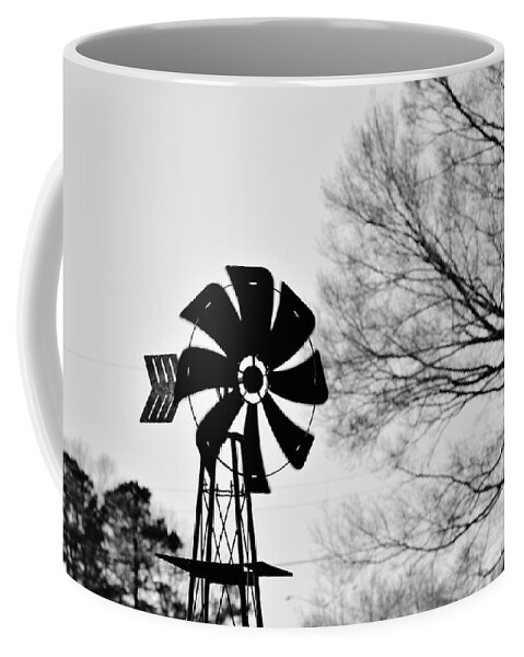 Windmill Coffee Mug featuring the photograph Windmill on the Farm by Nicole Lloyd