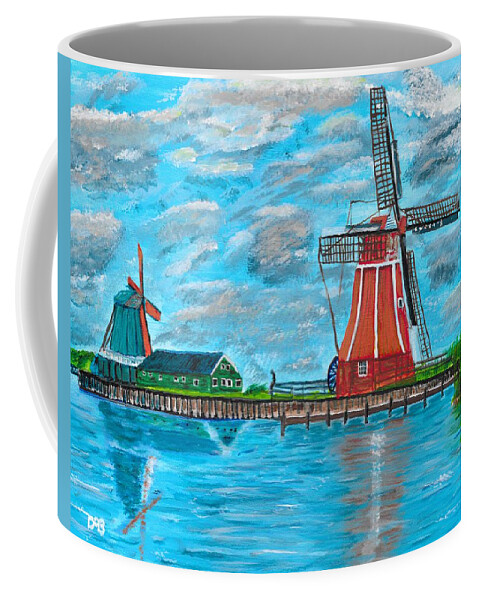 Windmills Coffee Mug featuring the painting Windmills by David Bigelow