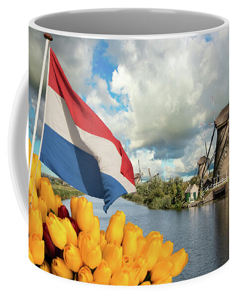 Windmill Coffee Mug featuring the photograph Windmills of Kinderdijk the Netherlands by Adriana Zoon