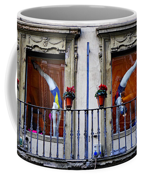 Florence Coffee Mug featuring the photograph Window Dressing 2 In Florence Italy by Rick Rosenshein
