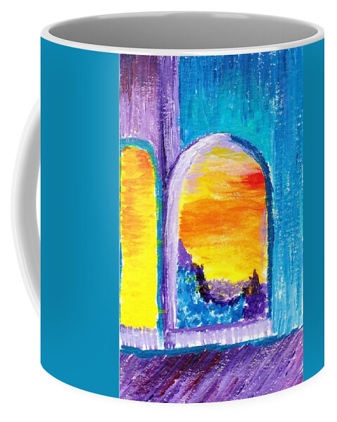 Windows Coffee Mug featuring the painting Windows by William Bowers