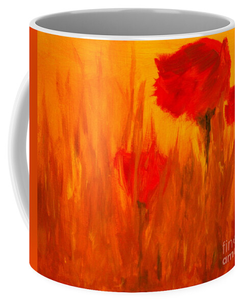 Flowers Coffee Mug featuring the painting Windy Red by Julie Lueders 