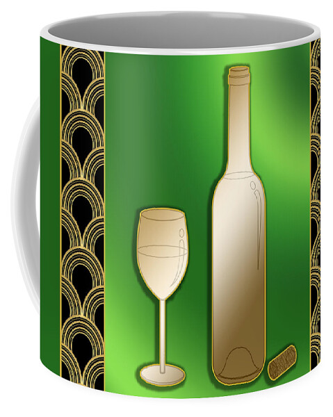 Wine Bottle Coffee Mug featuring the digital art Wine Bottle and Glass by Chuck Staley