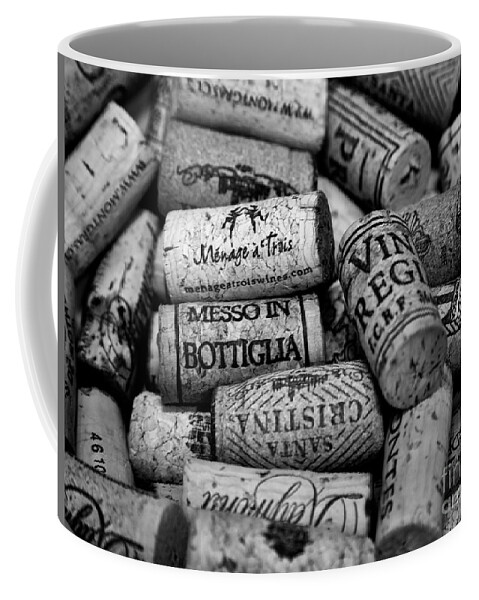 Wine Coffee Mug featuring the photograph Wine Lovers Black and White by David Millenheft