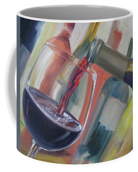 Wine Coffee Mug featuring the painting Wine Pour by Donna Tuten