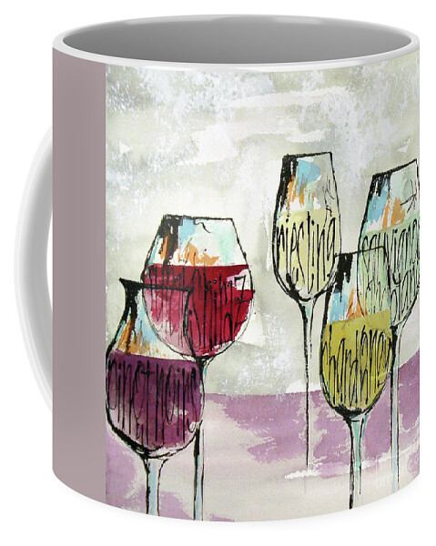 Original Watercolors Coffee Mug featuring the painting Wine Snob 1 by Chris Paschke