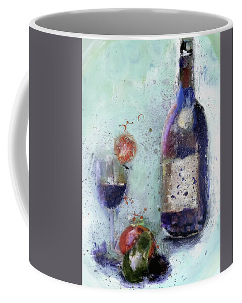 Wine Coffee Mug featuring the digital art Wine Splash And Splatter by Lisa Kaiser
