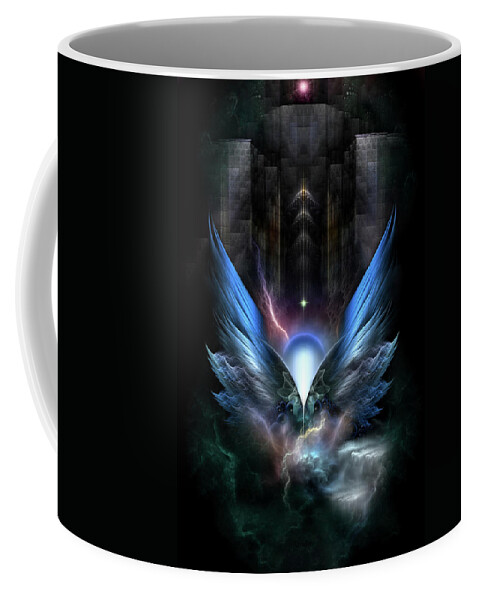 Wings Coffee Mug featuring the digital art Wings Of Light Fractal Composition by Rolando Burbon