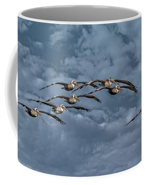 Birds Coffee Mug featuring the photograph Wings In Formation by DB Hayes