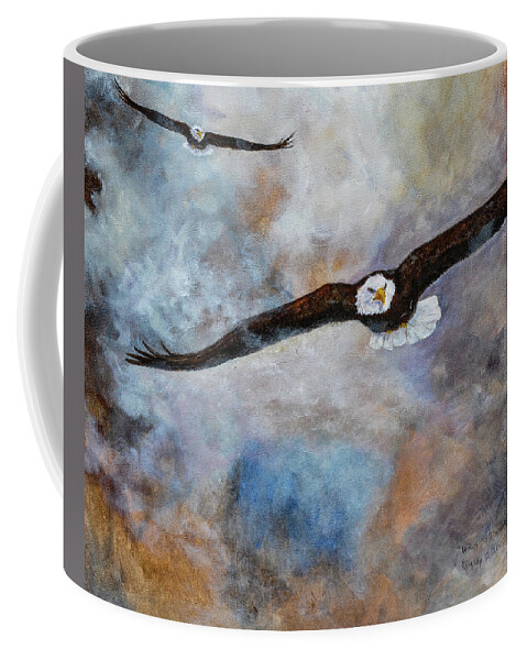 Kc Gallery Coffee Mug featuring the painting Wings of Thunder_close up by Katherine Caughey