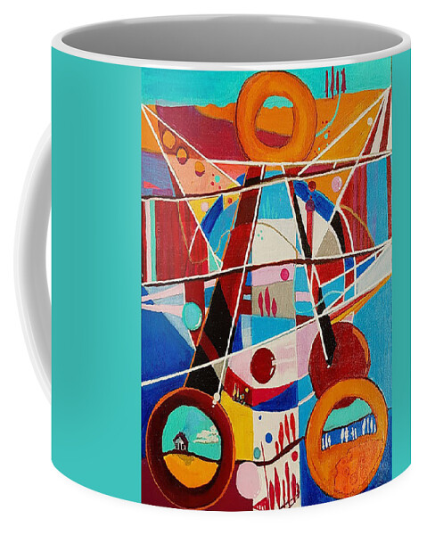 Abstract Coffee Mug featuring the painting Winning At Life by Amy Shaw