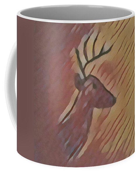 Deer Coffee Mug featuring the painting Winter Blessings by Margaret Welsh Willowsilk
