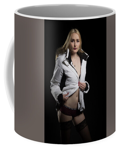 Sexy Coffee Mug featuring the photograph Winter Boudoir by La Bella Vita Boudoir