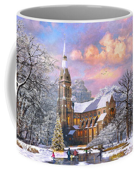 Skaters Coffee Mug featuring the digital art Winter Cathedral by MGL Meiklejohn Graphics Licensing