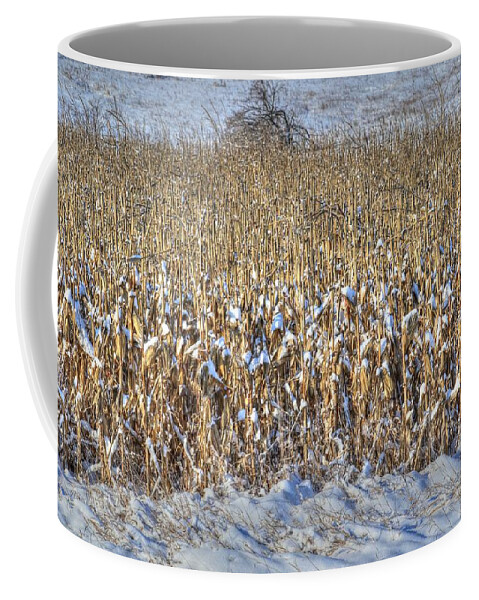 Cornfield Coffee Mug featuring the photograph Winter Corn, Unpicked by J Laughlin