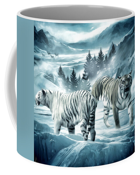 Tiger Coffee Mug featuring the photograph Winter Deuces by Lourry Legarde