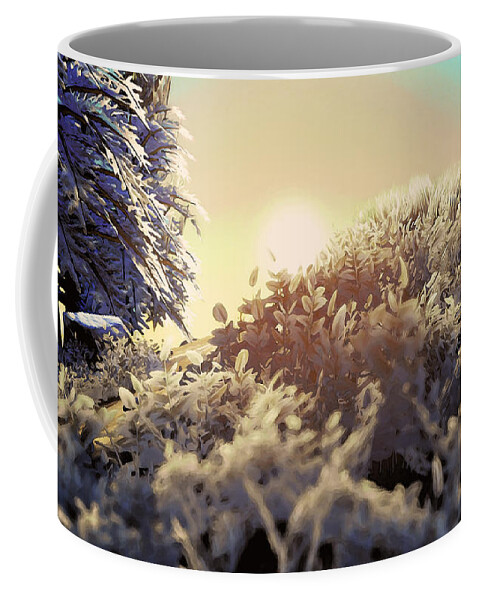 Snowy Paradise Coffee Mug featuring the painting Winter Fields by AM FineArtPrints