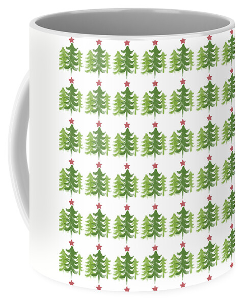 Winter Coffee Mug featuring the painting Winter Holiday Trees 1- Art by Linda Woods by Linda Woods