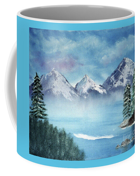 Lake Tahoe Coffee Mug featuring the painting Winter In Lake Tahoe by Artist Linda Marie