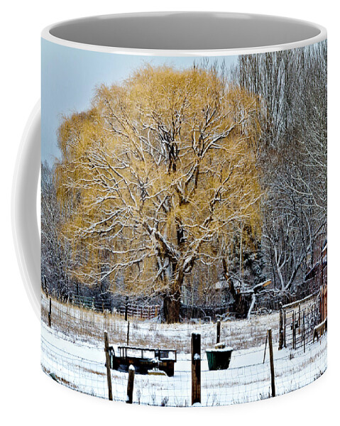 Taos Coffee Mug featuring the photograph Winter in Taos by Robert Woodward