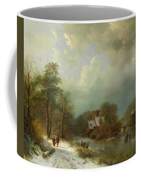 Painting Coffee Mug featuring the painting Winter Landscape - Holland by Mountain Dreams