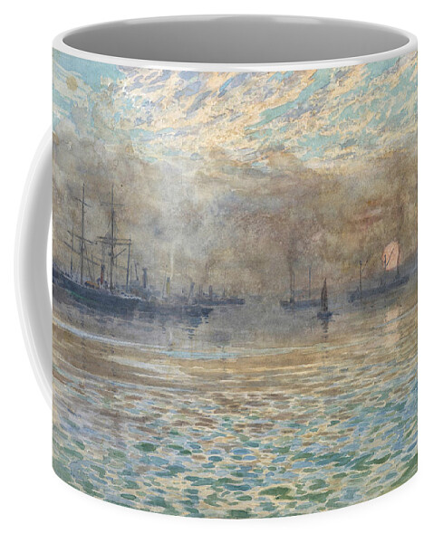 19th Century Art Coffee Mug featuring the drawing Winter morning, Wellington Harbour by James Nairn