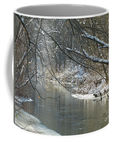 Winter Coffee Mug featuring the photograph Winter on the Stream by Donald C Morgan