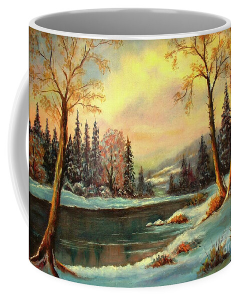 Mountains Coffee Mug featuring the painting Winter Splendor by Hazel Holland