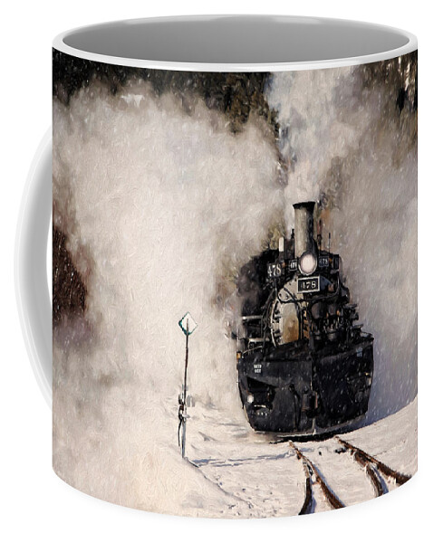 Steam Train Coffee Mug featuring the photograph Winter Steam at Rockwood Colorado by Ken Smith