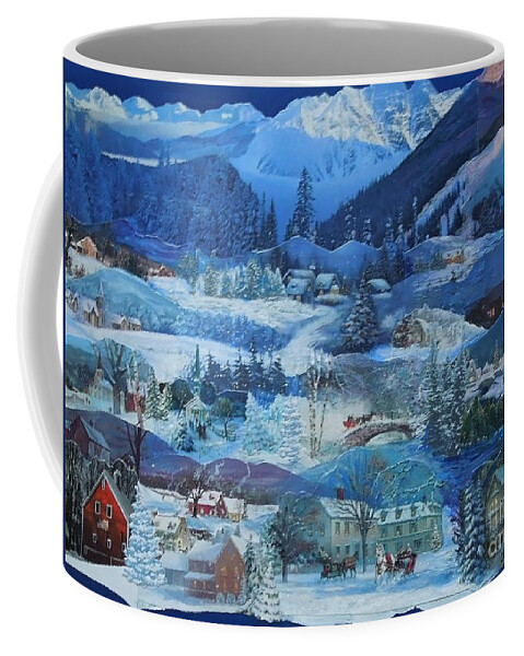 Winter Coffee Mug featuring the mixed media Winter Sunrise by Judith Espinoza