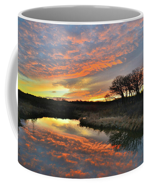 Glacial Park Coffee Mug featuring the photograph Winter Sunrise on Nippersink Creek in Glacial Park by Ray Mathis