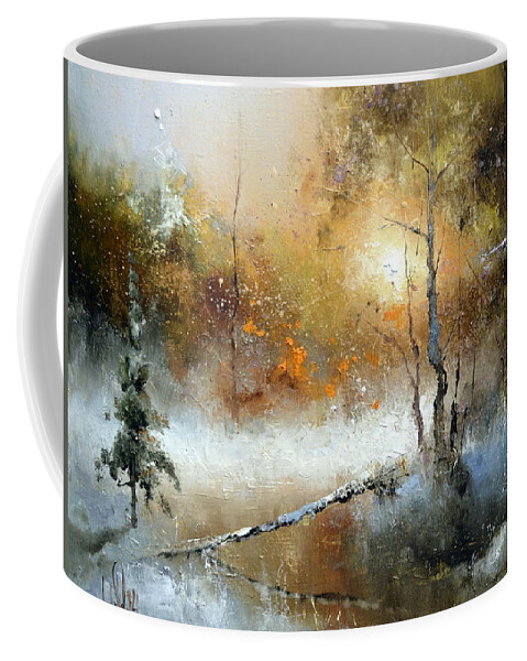 Russian Artists New Wave Coffee Mug featuring the painting Winter Sunset by Igor Medvedev