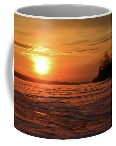 Abstract Coffee Mug featuring the photograph Winter Sunset On Kempenfelt Bay by Lyle Crump