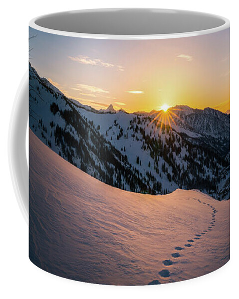 Utah Coffee Mug featuring the photograph Winter Sunset over Little Cottonwood Canyon by James Udall