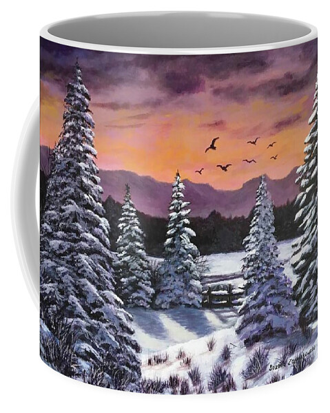 Winter Coffee Mug featuring the painting Winter Time Again by Bozena Zajaczkowska