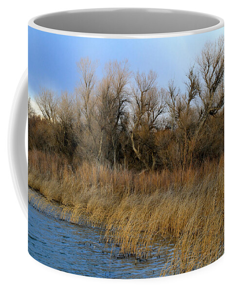 Snake River Coffee Mug featuring the photograph Winter Trees Along The Snake by Ed Riche