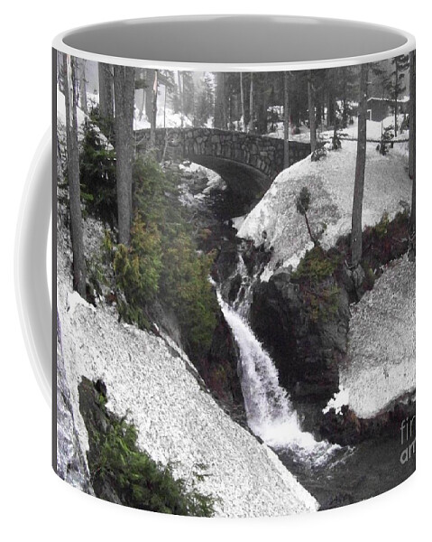 Mt Rainier National Park Coffee Mug featuring the photograph Winter Waterfall by Charles Robinson